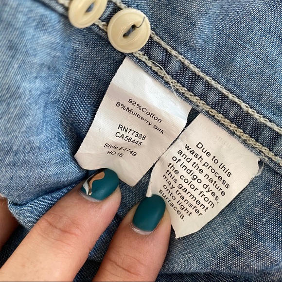 💙Madewell Denim & Silk Top💙 - Picture 7 of 7